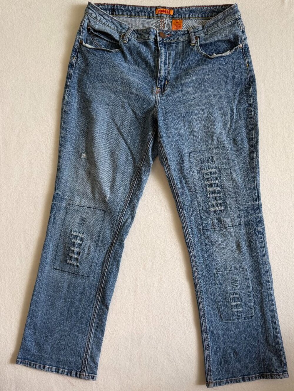 Zana-Di Jeans Womens 16 Baggy Relaxed Distressed Patchwork High Rise Vintage